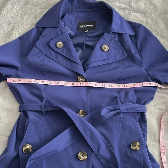 London Fog blue rain trench coat - Picture 8 of 11